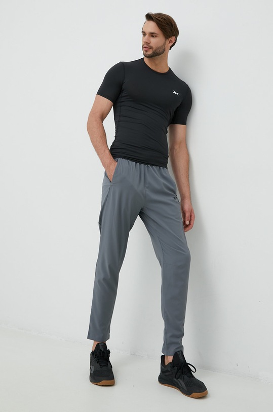 Reebok edzőnadrág Workout Ready FK6201 szürke AW22