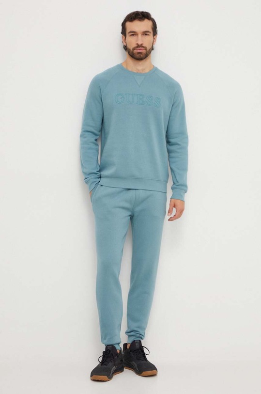 Guess spodnie dresowe ALDWIN Z2YB22.K9V31 turkusowy AW24
