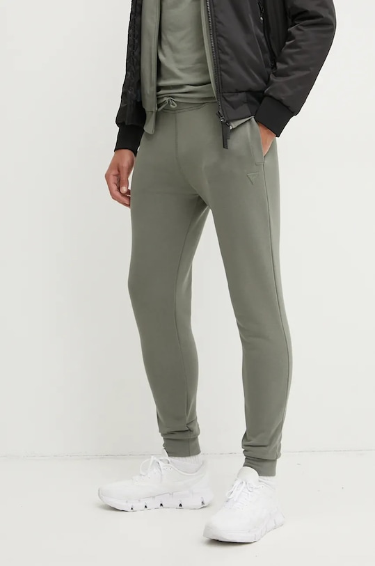 Guess spodnie dresowe dzianina zielony Z2YB22.K9V31