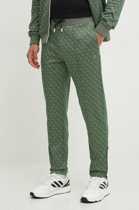 Guess spodnie dresowe KORBIN dzianina zielony Z2BB05.FL04Q