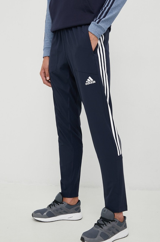 adidas Performance spodnie treningowe Train Icons z elastanem granatowy HL8825