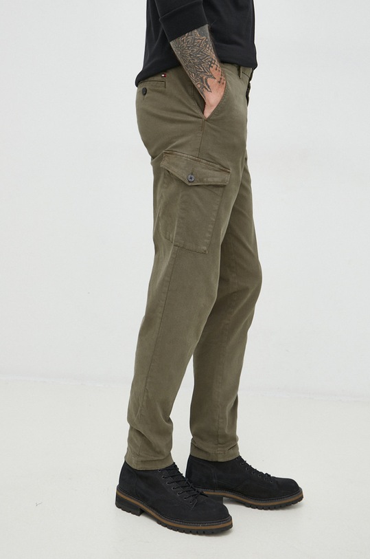 Hlače Tommy Hilfiger s elastinom zelena MW0MW28640.9BYY