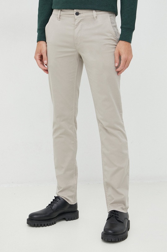 BOSS spodnie BOSS ORANGE z elastanem szary 50470813