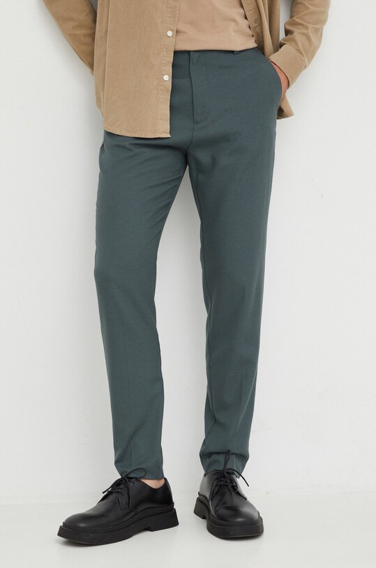 Samsoe Samsoe pantaloni din lana potrivit verde M00004131