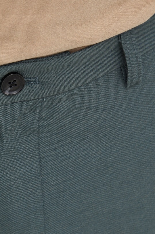 Samsoe Samsoe spodnie z domieszką wełny zielony M00004131