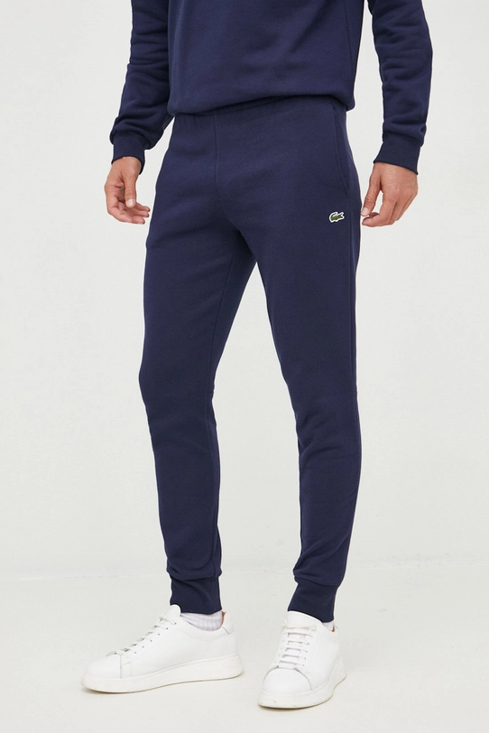 Lacoste pantaloni de trening tricotaj bleumarin XH9624