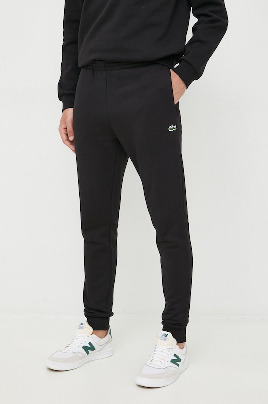 Spodnji del trenirke Lacoste Pletenina črna XH9624