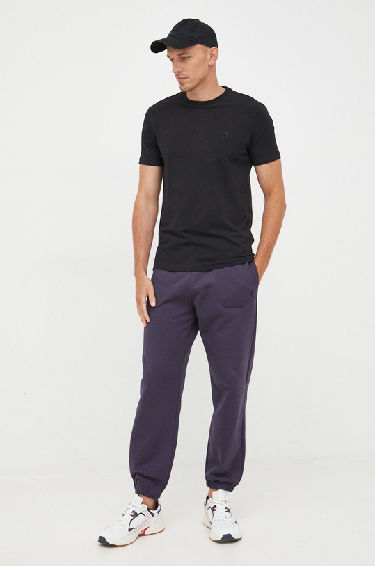 Trussardi spodnie dresowe bawełniane 52P00289.1T006039 granatowy AW22