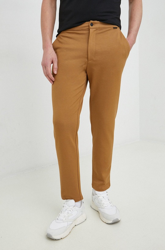 Calvin Klein spodnie dzianina brązowy K10K109913.9BYY