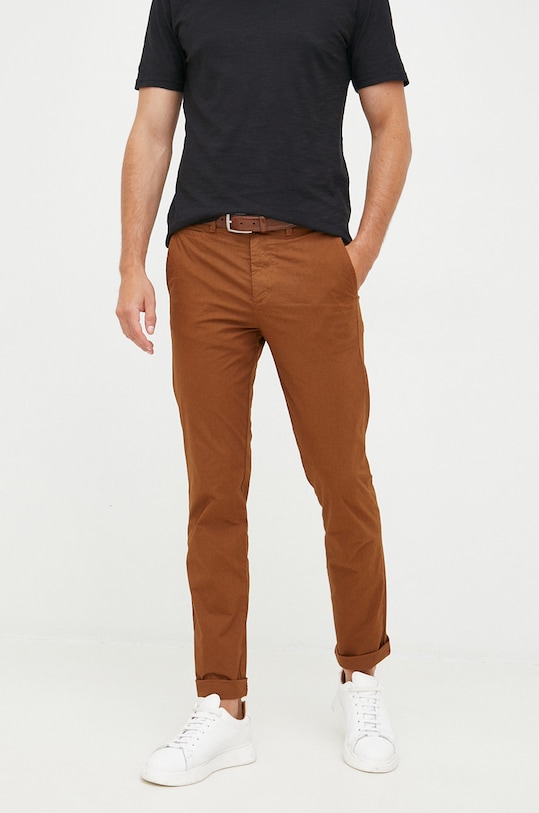 United Colors of Benetton pantaloni 4TZFUF012.0E9 maro AW22