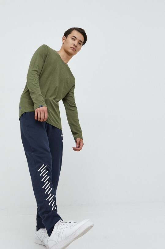 Superdry spodnie dresowe bawełniane M7010804B.98T granatowy AW22