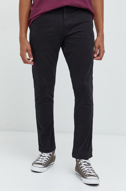 Superdry spodnie z elastanem czarny M7010936A.12A