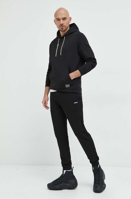 Bavlněné tepláky HUGO 50475992 černá AW22