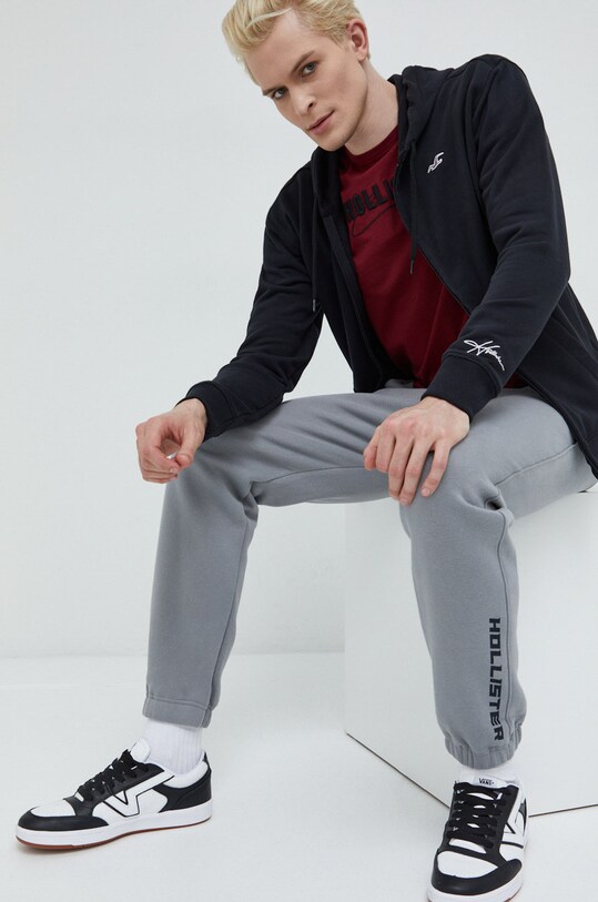 Hollister Co. spodnie dresowe nadruk szary KI334.2840.120