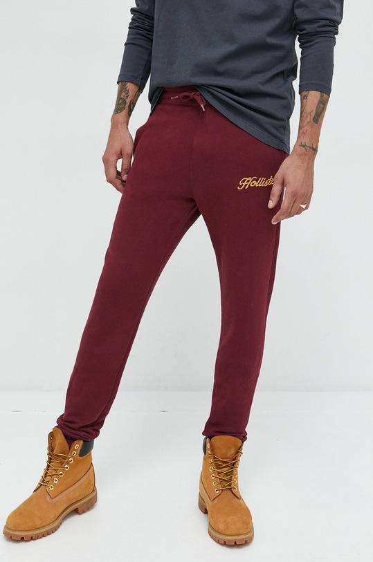 Tepláky Hollister Co. pletenina burgundské KI334.2970.510
