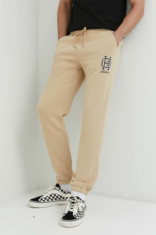 Hollister Co. spodnie dresowe dzianina beżowy KI334.2980.400
