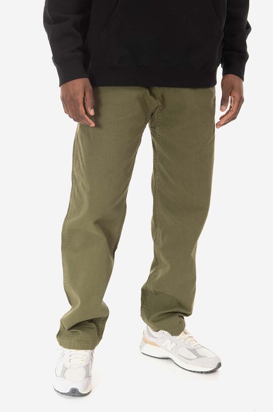 Gramicci pantaloni de bumbac Gramicci Pant drept verde G102.OGT