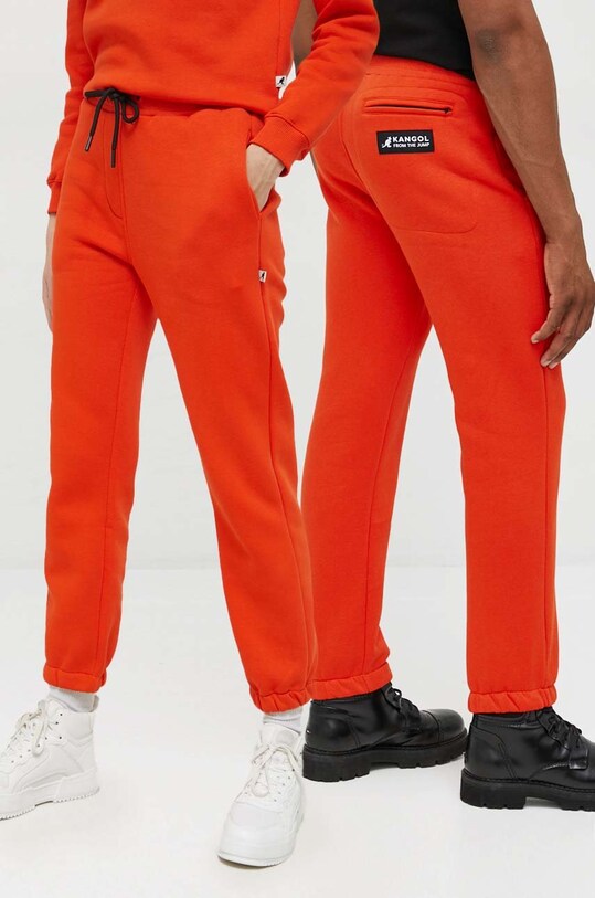 Kangol pantaloni de trening tricotaj portocaliu KAF22USPA105