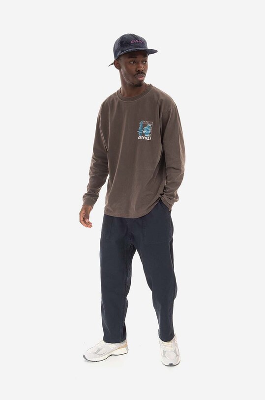Gramicci pantaloni de bumbac Loose Tapered Pant G103.OGT bleumarin SS25