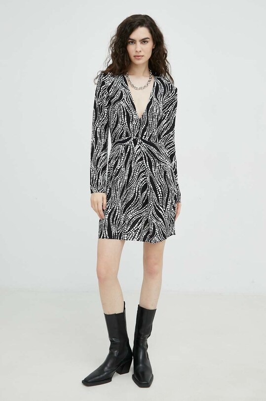 The Kooples sukienka FROB25128K czarny AW22