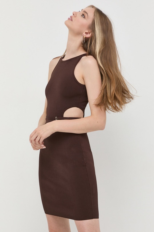 Guess sukienka z elastanem brązowy W2YK12.Z2XY0