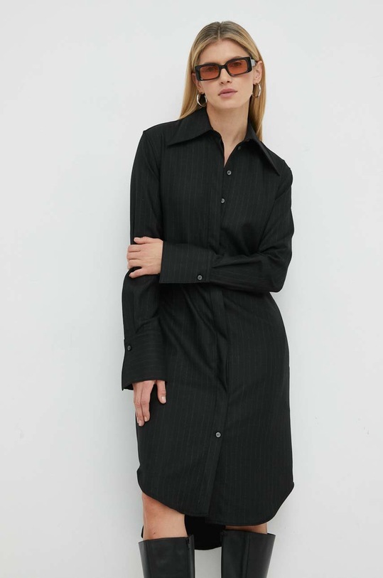 Tiger Of Sweden sukienka z domieszką wełny S68234006 czarny AW22