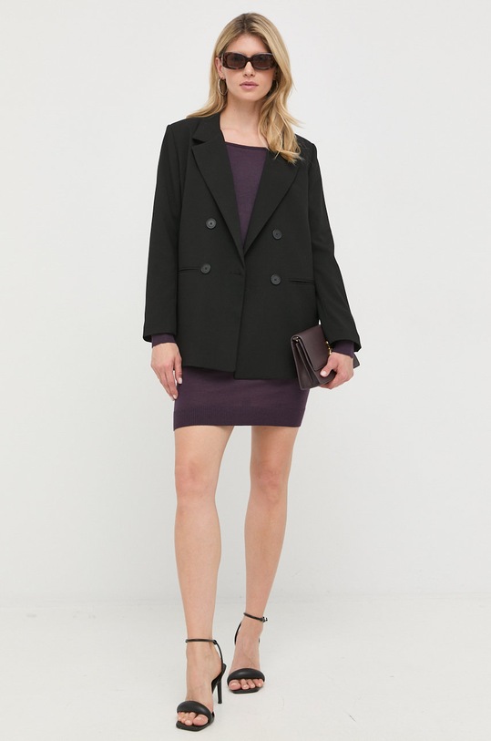 Vlněné šaty Patrizia Pepe 8A1027.KM36 fialová AW22