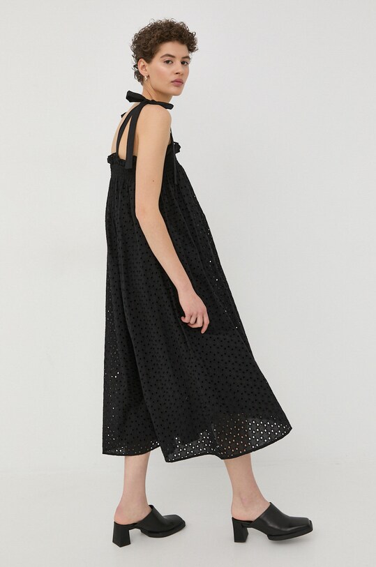 Bruuns Bazaar rochie din bumbac BBW2855 negru AW22