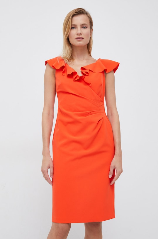 Lauren Ralph Lauren sukienka z elastanem pomarańczowy 253871983003