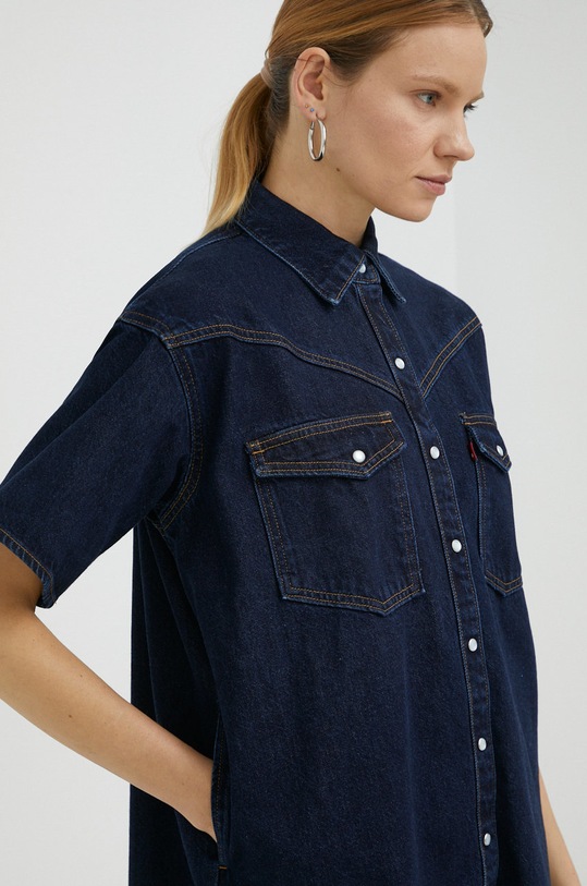 Levi's rochie din denim bleumarin A3344.0000