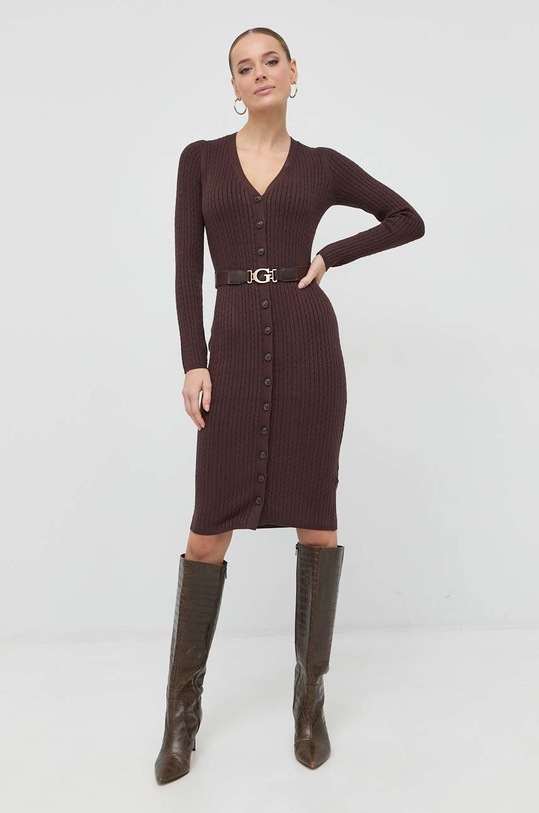Guess sukienka z elastanem brązowy W2BK54.Z2YJ2