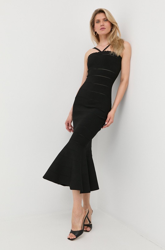 Victoria Beckham sukienka z elastanem czarny 1322KDR003779A