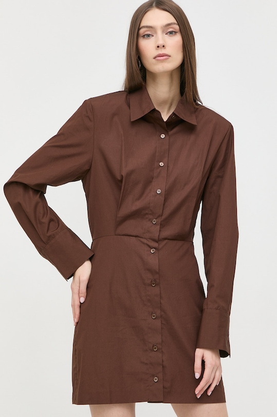 Miss Sixty rochie din bumbac fixat maro 6W2DJ4720000