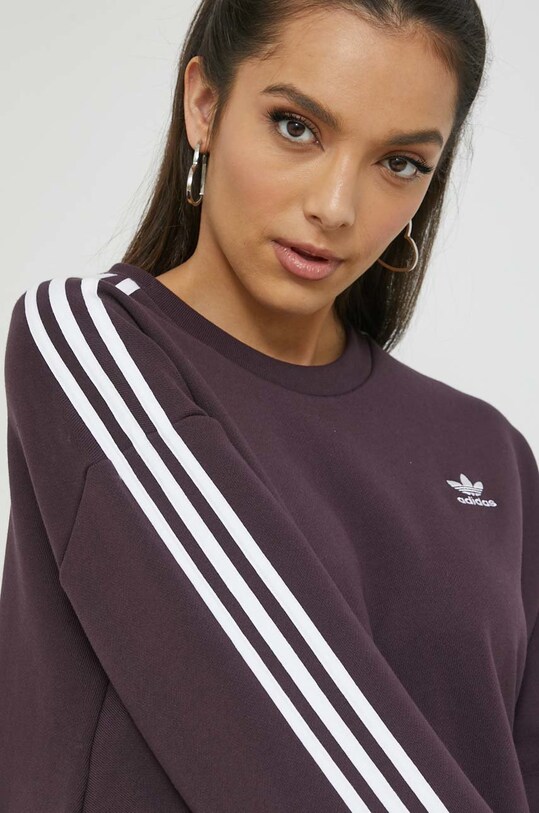 Βαμβακερό φόρεμα adidas Originals μωβ HM4689
