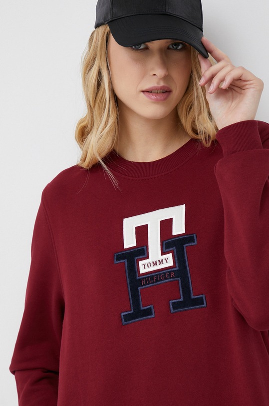 Tommy Hilfiger pamut ruha burgundia WW0WW37442.9BYY