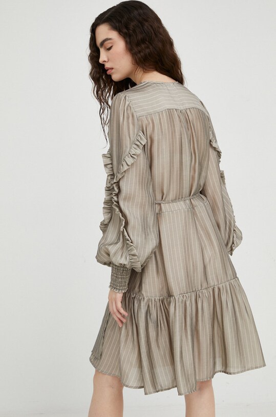 Îmbrăcăminte Bruuns Bazaar rochie din amestec de in BBW3087 bej