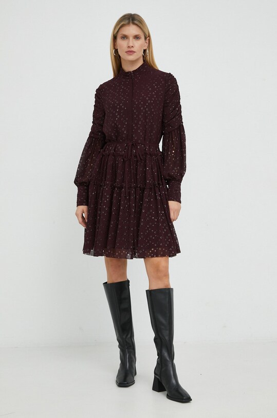 Šaty Bruuns Bazaar Angelonia Adala BBW3088 burgundské AW22