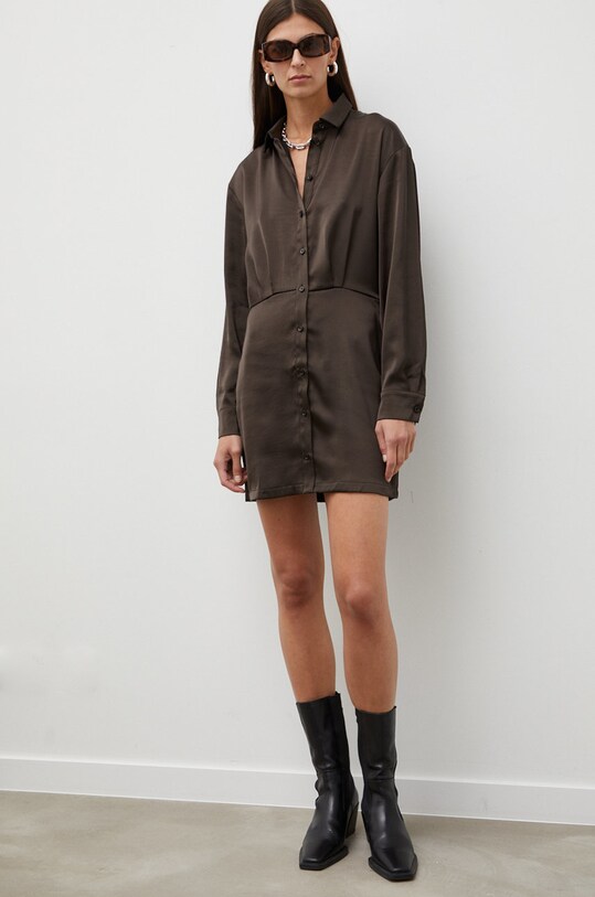 Samsoe Samsoe sukienka casual brązowy F22300193