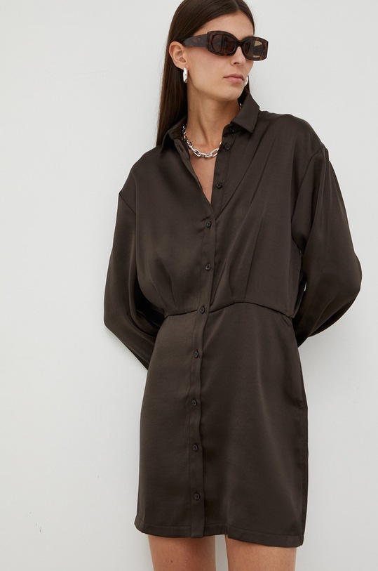Samsoe Samsoe sukienka F22300193 brązowy SS23