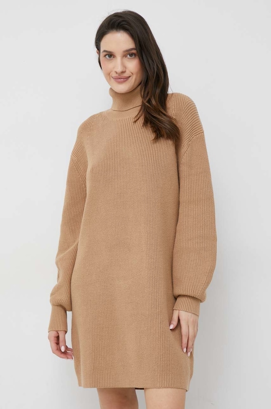Calvin Klein Jeans sukienka z elastanem beżowy J20J220002.9BYY