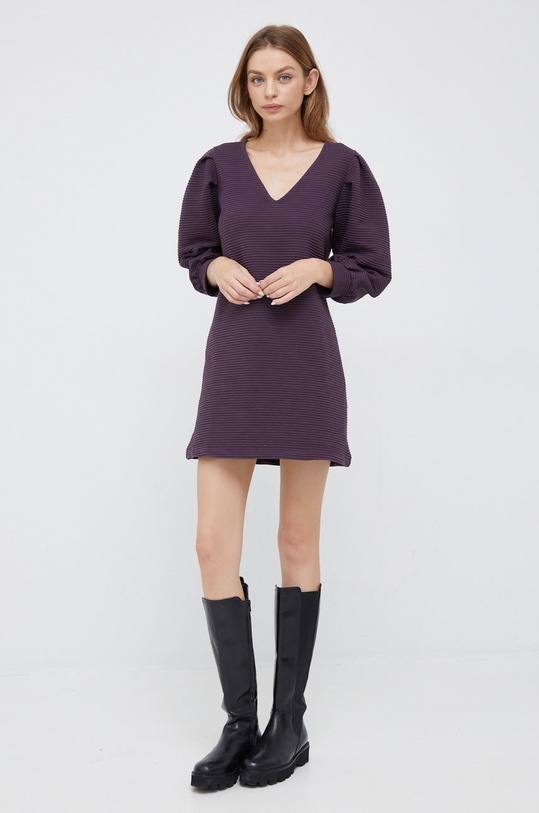 Sisley sukienka 4ZYRLV01S.35N fioletowy AW22