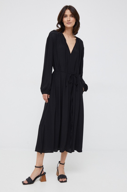 Šaty United Colors of Benetton midi černá 43A0DV01V.100