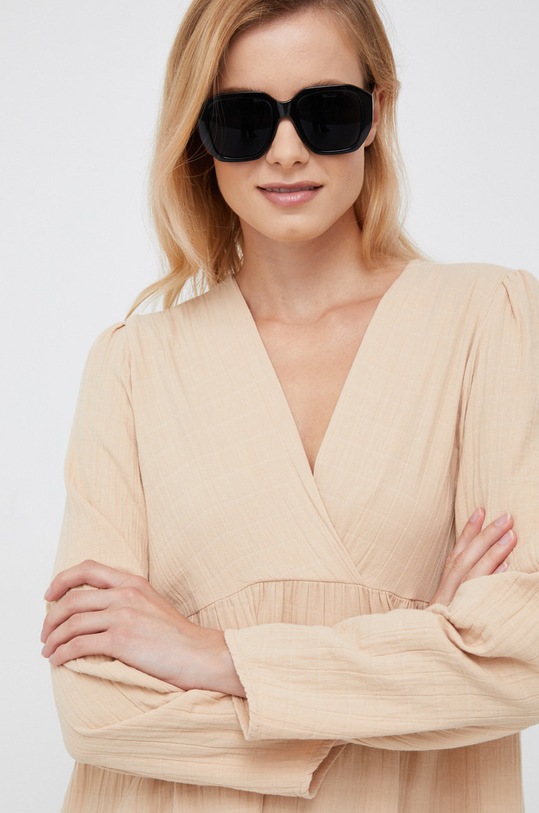 United Colors of Benetton rochie din bumbac bej 4FDTDV01Y.0B9