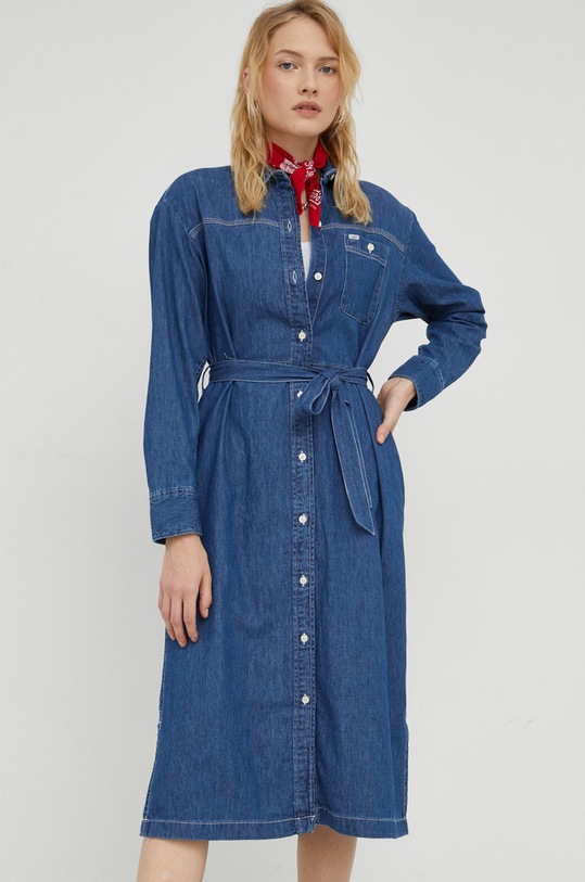 Lee vestito midi blu navy L50MCULA