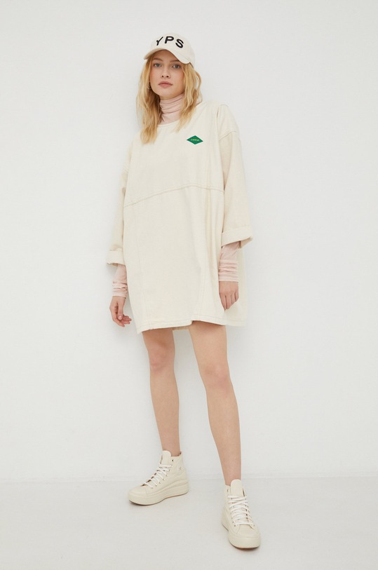 American Vintage rochie din bumbac SPY14A bej AW22