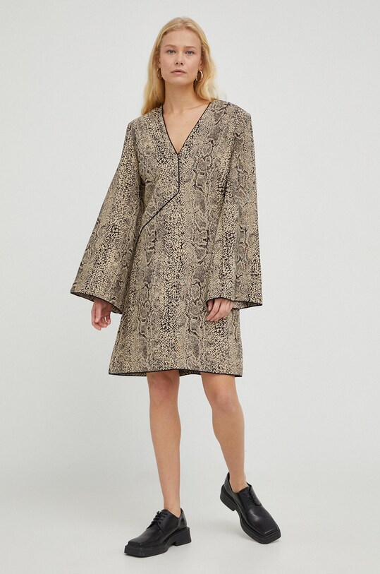 By Malene Birger sukienka Q71094004 brązowy AW22