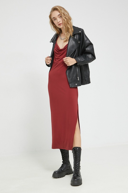 Abercrombie & Fitch rochie KI159.2499.520 burgundia AW22