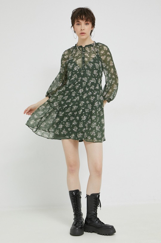 Obleka Abercrombie & Fitch Mini zelena KI159.2558.306