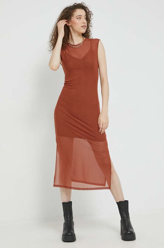 Šaty Hollister Co. KI359.2043.501 hnědá AW22