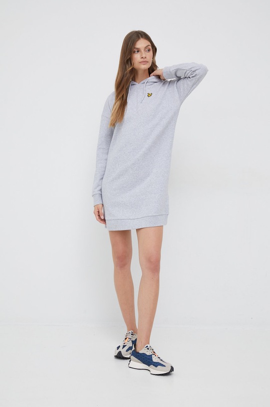 Памучна рокля Lyle & Scott DRW1700V.D24 сив AW22